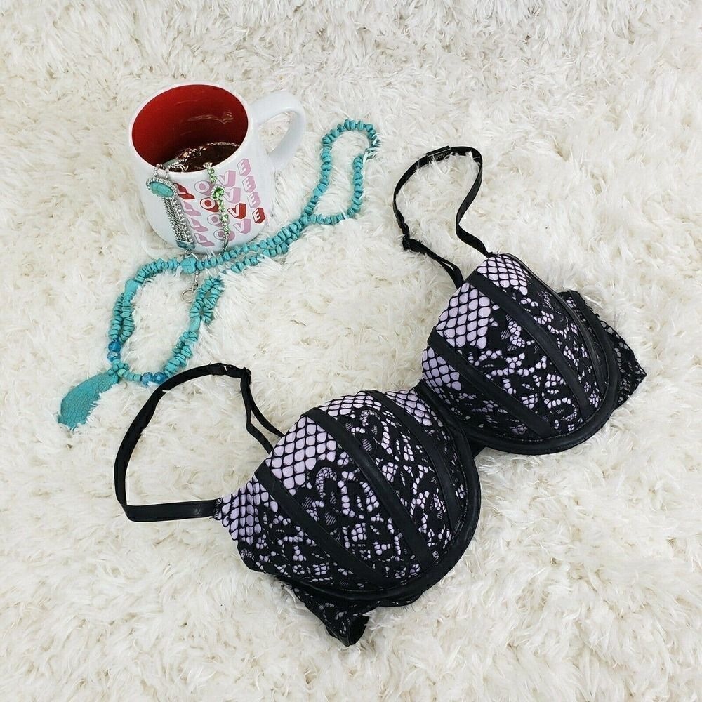 Victoria's Secret Very Sexy Black Faux Balconet 32